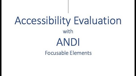 ANDI: Focusable Elements