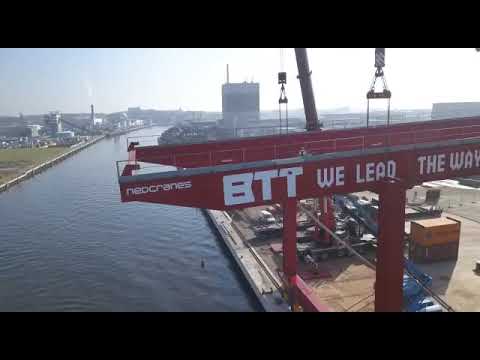 Nedcranes new inland containercrane for BTT Bergen op zoom Netherlands