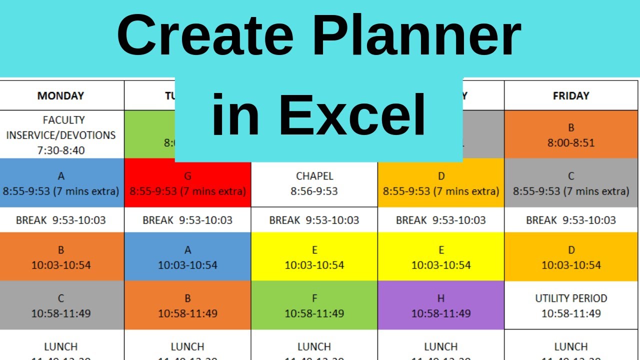 Weekly Schedule Template Excel from i.ytimg.com