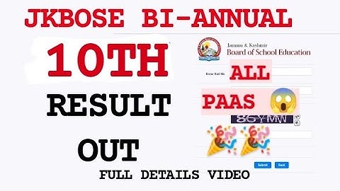 jkbose 10th class result out