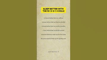 Sleep better with the 10-3-2-1-0 rule ?