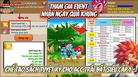 Ngọc Rồng Online - Chế Tạo Sách Tuyệt Kỹ Chí Mạng Cho Acc Trái Đất Sc1 