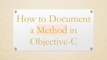 How to Document a Method in Objective-C