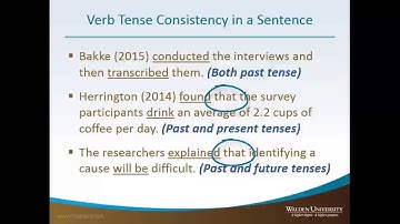 Verb Tense Consistency in a Sentence