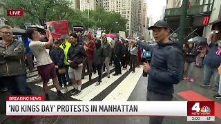 'Defend our democracy': Tens of thousands march down Manhattan for 'No Kings' protest | NBC New York