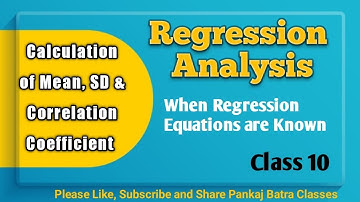 Class 10 | Regression Analysis | Calculation of  "r" and SD  I Pankaj Batra Classes
