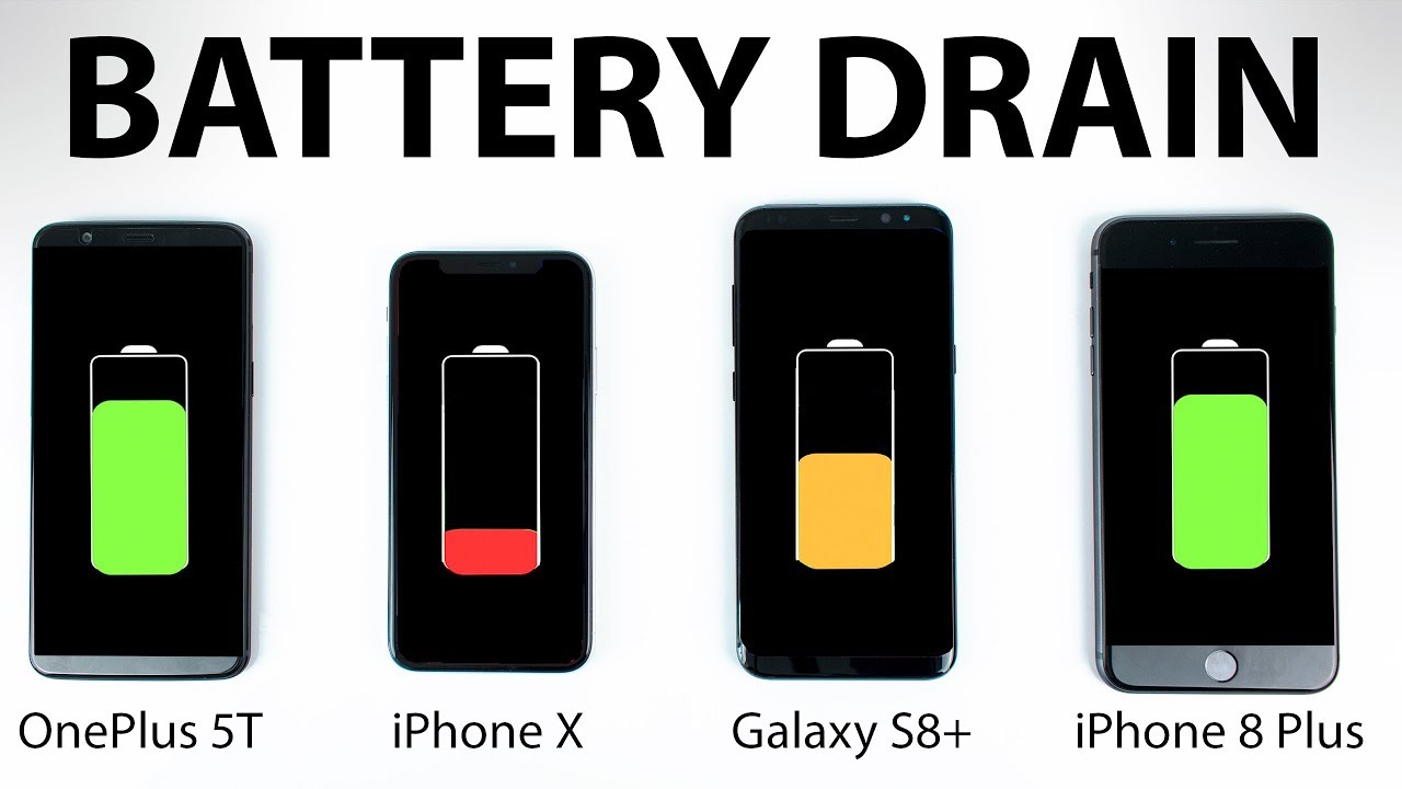 OnePlus 5T vs iPhone X vs Samsung Galaxy S8 - BATTERY DRAIN TEST!