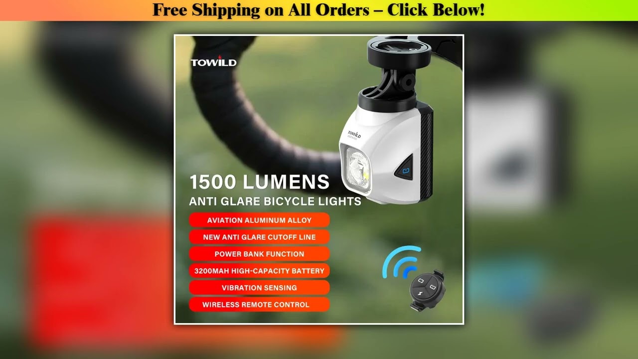 TOWILD DL1200S Bicycle Light With Anti-Glare Cut-Off Line Beam 1500LM Rechargeable Led Bike Front