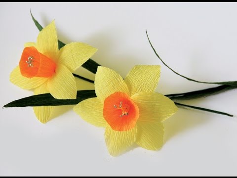how to make narcissus crepe paper flower tutorial how to make a paper narcissus flower