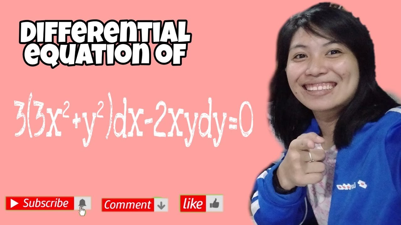 Differential Equation Of 3 3x Y 2xydy 0 Youtube