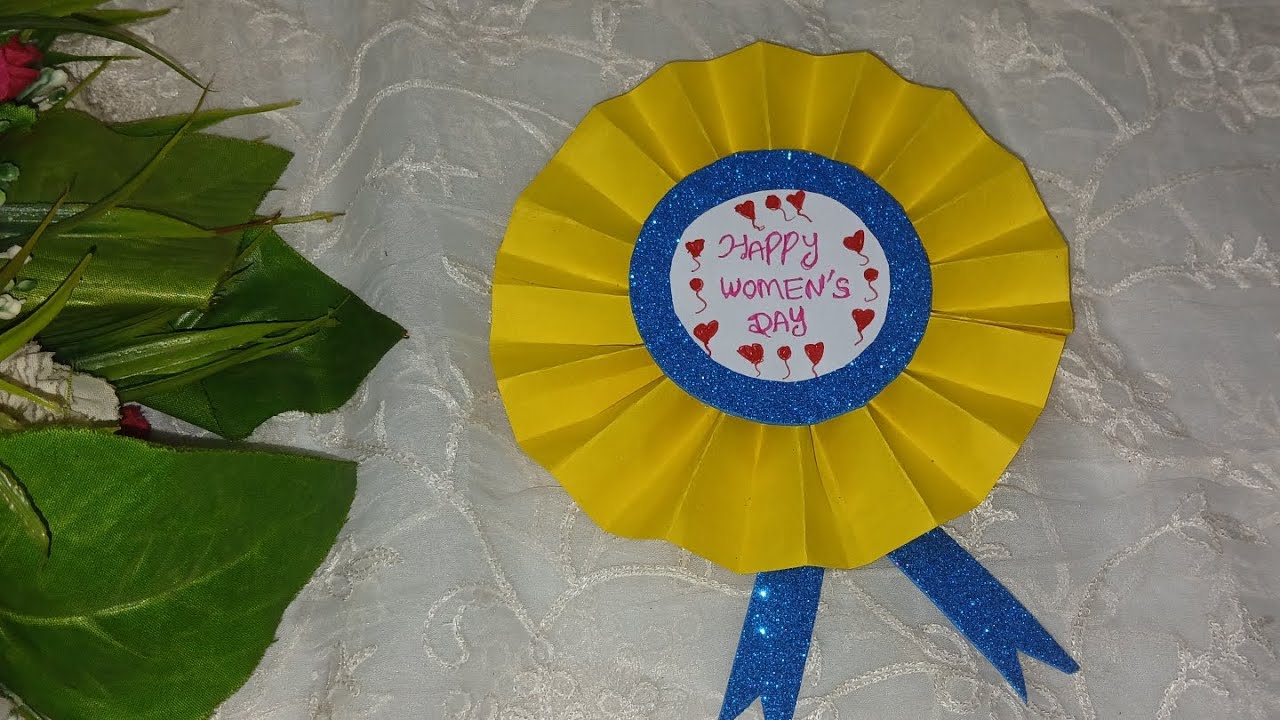 Last Minute Simple&Very Easy Women's Day Special Badge Making Ideas At Home👌Womens Day Special Craft