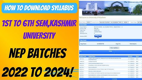 How to download kashmir University syllabus NEP batches// kashmir University download syllabus nep