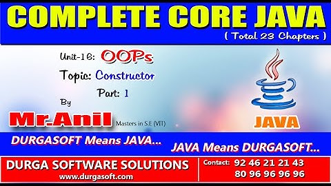 Core Java - OOPs constructor Part - 1