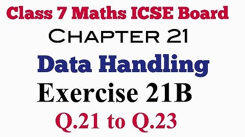 Exercise 21B Q.21 to Q.23 Class 7 Maths ICSE Board Selina publisher