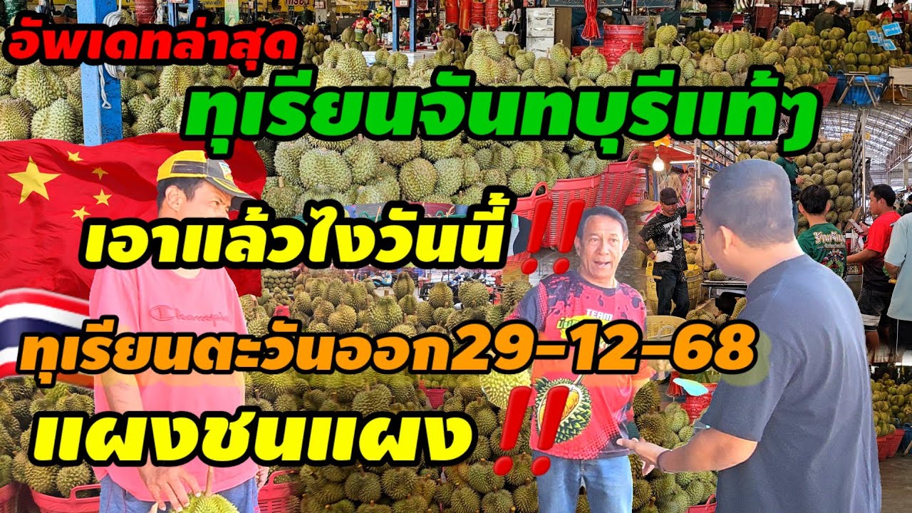 เกิดอะไรขึ้น!ทุเรียนจันทบุรี ราคาแบบนี้บ้าไปแล้ว แผงVSล้ง29-12-68​#streetfood #food #ชาวสวน 