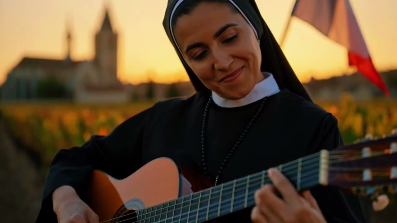 Émouvant moniale chante louange à la guitare qui fait pleurer d’émotion