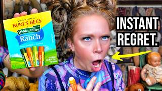 Trying RANCH DRESSING LIPSTICK?! (Worst Beauty Product of 2024?)