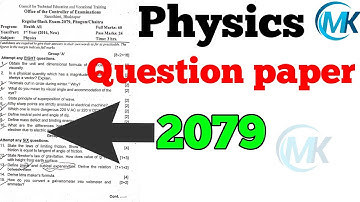 Diploma level physics question paper Diploma level physics question paper model |2079 #ctevt