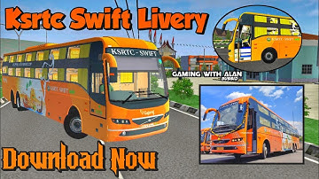 Download KSRTC SWIFT GAJARAJ VOLVO MOD For Bus Simulator Indonesia. Gaming With Alan