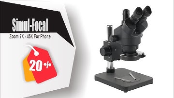 Simul-Focal Trinocular Microscope Zoom Stereo Microscope Magnification Continuous Zoom 7X - 45X