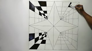 3D OPTICAL ILLUSION TRIANGLE 3D WALL PAINTING | MURAL DINDING EFFECT 3D