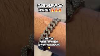 12mm Cuban prong bracelet #shorts #harlembling #moissanite #cubaknow #traxnyc #diamond