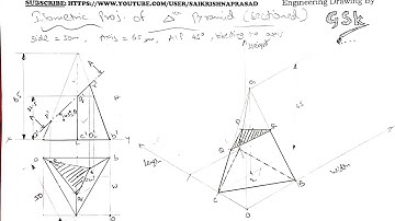 Isometric projection/view of a sectioned triangular pyramid