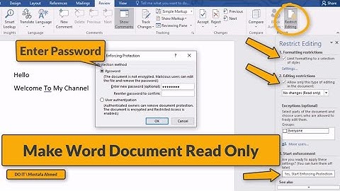 How to Make a Word Document to Read Only - Word 2016