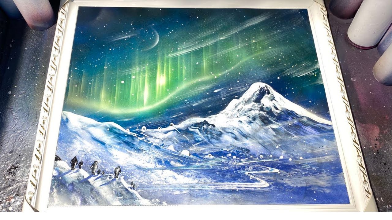 Northern LightsAurora Spray Painting by Cool Art YouTube