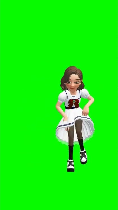 girl dancing Green screen cartoon character dance video VFX Croma key green screen dance video
