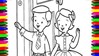 School Boys and Girls Coloring Pages Kids s Children Educational Learning s