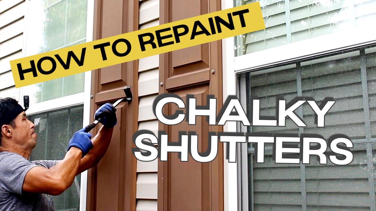 How to Paint and Reinstall the Chalky Shutters, DIY - YouTube