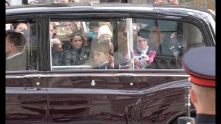Hm Queen's Funeral Cortege Passes Along Whitehall In London With Royals Walking Behind