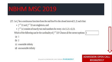 NBHM MSC 2019 || REAL ANALYSIS || QUESTION NO