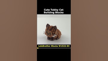Tabby Cat W1522-04 Mini Blocks Preview #Cat #LeleBrother #Tabby #W1522_04 #Instructions #Lego