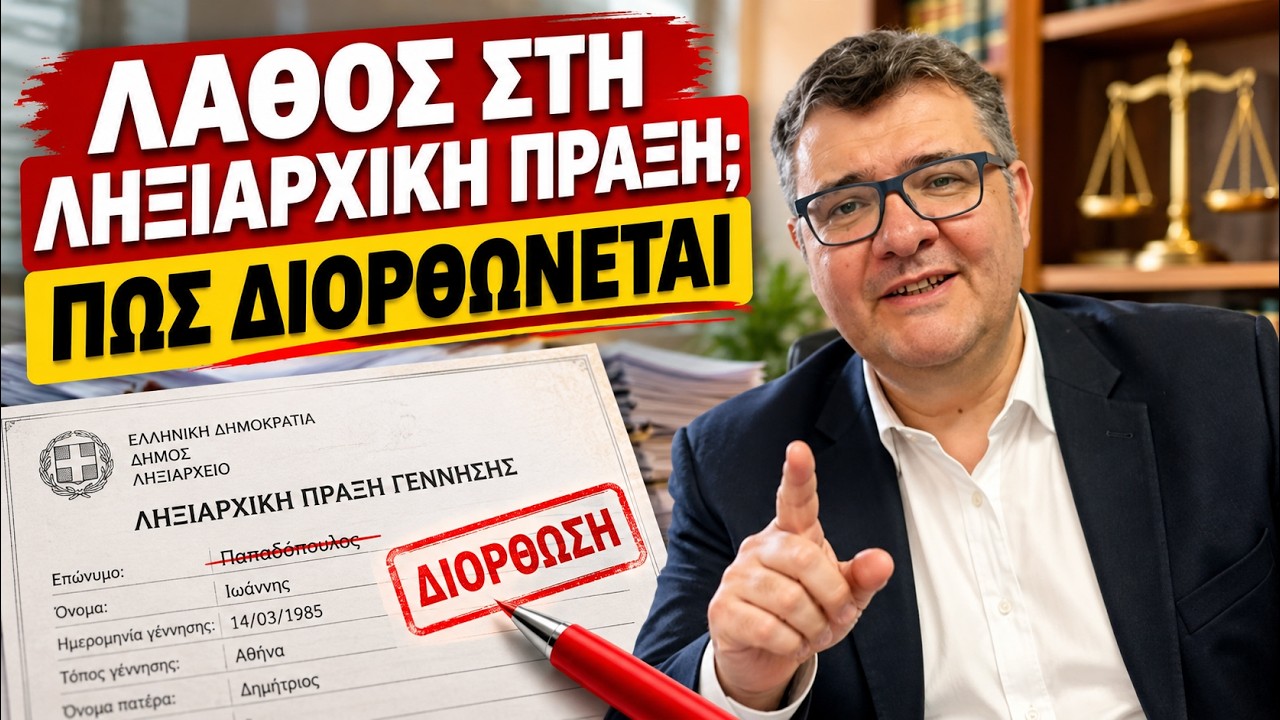 ΛΑΘΟΣ στη Ληξιαρχική Πράξη; ⚖️ Πότε χρειάζεται ΔΙΚΑΣΤΗΡΙΟ και πότε όχι!