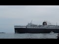 Carferry S.S. Badger steam salute entering Ludington piers