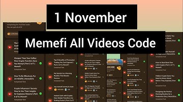 1 November All Memefi Videos Code | Memefi All Videos Code | Memefi All Video Codes 1 November