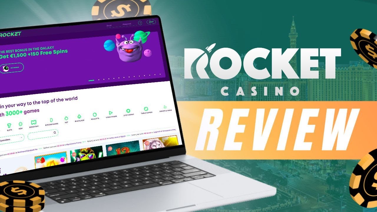 grab Rocket Riches Casino first deposit bonus promotional banner