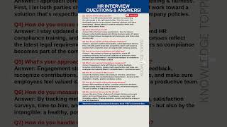 Human Resources HR Interview Questions and Answers