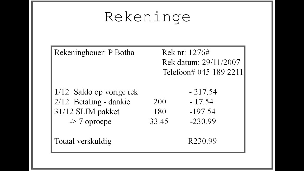 Telefoon Rekening WG
