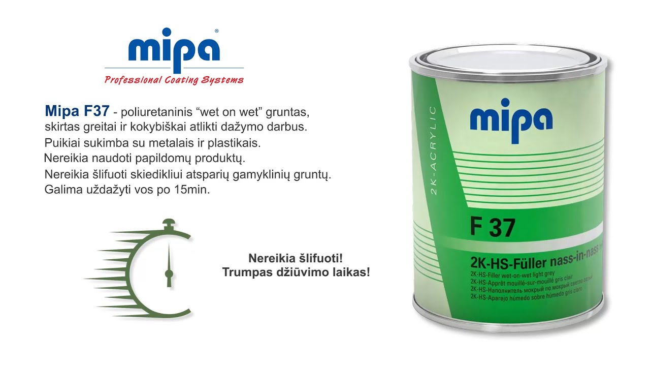 MIPA 1k WBS Grundierfiller Dunkelgrau (ral7011) 1ltr. Füller