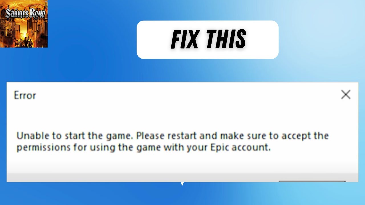 Unable. Game starting error