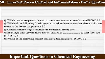 MCQ Questions Process Control and Instrumentation - Part 2 with Answers