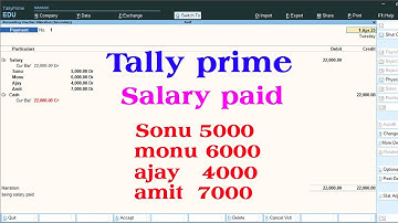 salary entry in tally prime | salary payment entry in tally prime | salary payable entry in tally