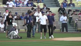 Tyler Hoechlin & Dylan O'Brien of MTV's 'Teen Wolf' Getting Psyched Before Dodger's 'First Pitch'