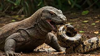 Komodo Dragon Attack Anaconda