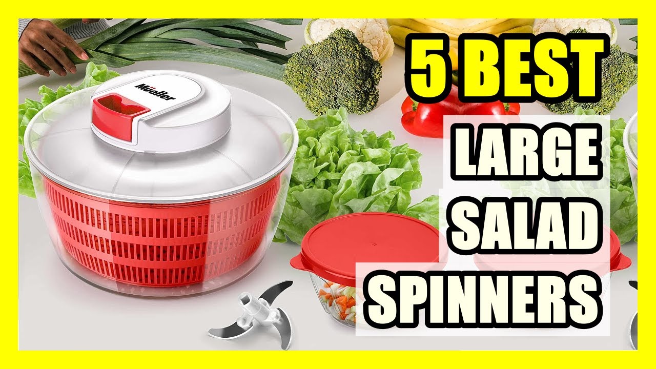 Zulay Kitchen Salad Spinner Large 5L Capacity - Manual Lettuce Spinner With  Secure Lid Lock & Rotary Handle - Red