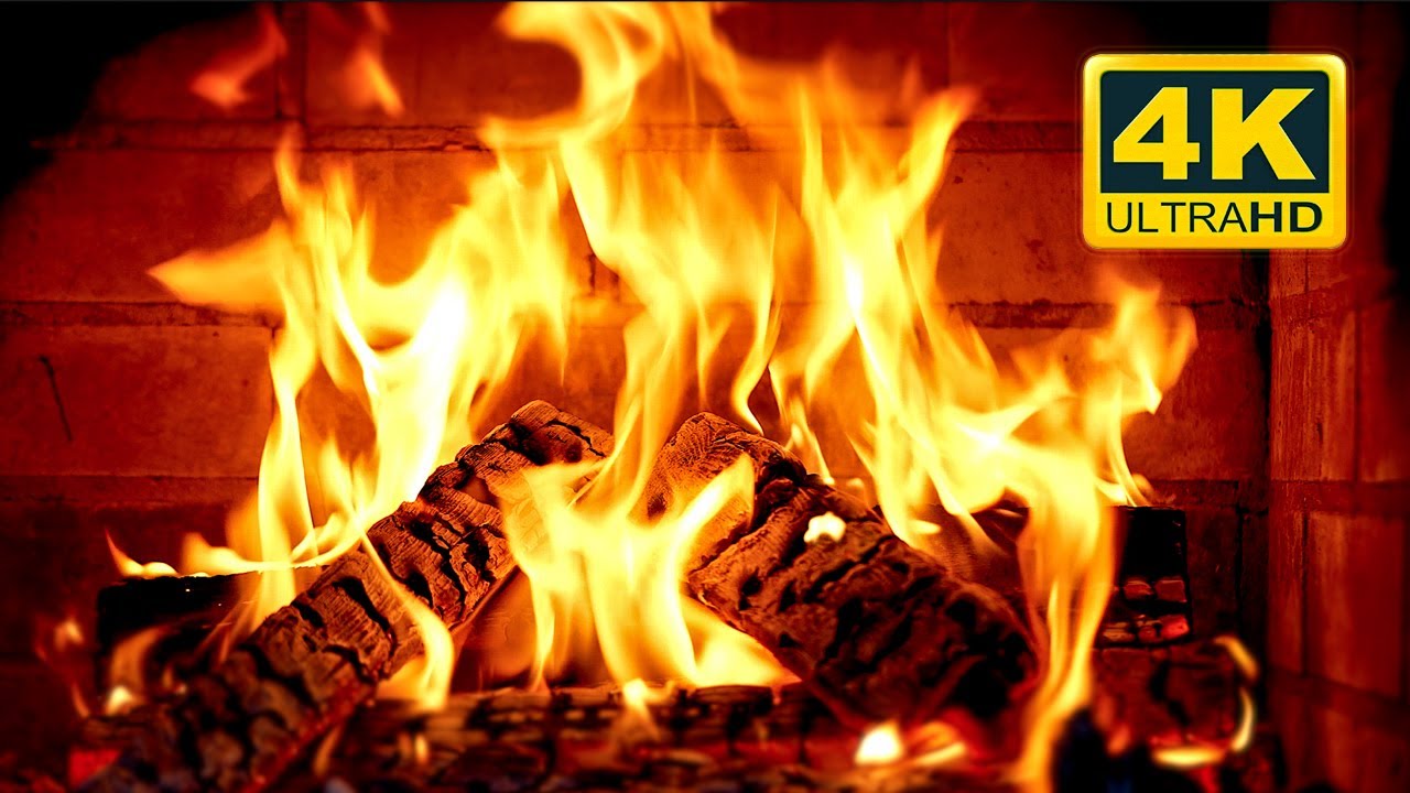 🔥 Fireplace 4K UHD! Fireplace with Crackling Fire Sounds. Fireplace ...
