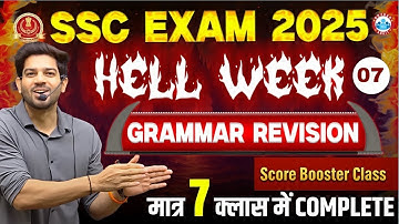 SSC Exams 2025 | Hell Week  Grammar Revision  | Class - 07 | By Sanjeev Thakur Sir #ssc